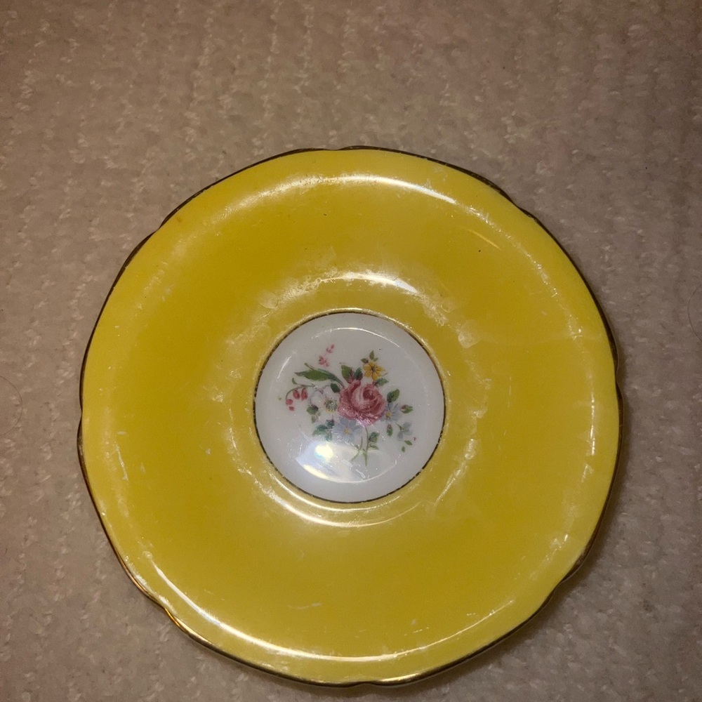 Yellow Floral Saucer